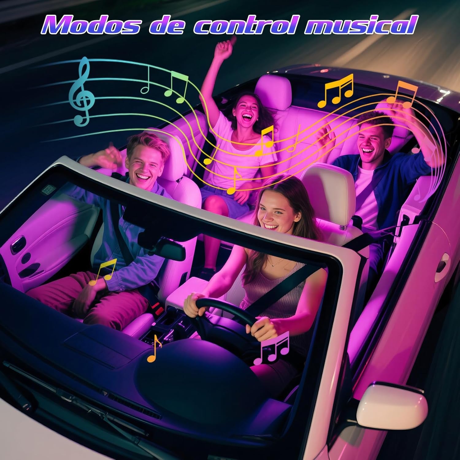 Winzwon Luces LED Coche Interior,Car Accessories App Control, Regalo Para Dia De La Madre, Hombre, Mujer, Luces Con Puerto USB, Car Ambient Lights (1)